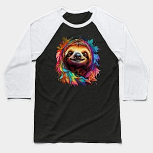 Sloth Rainbow Baseball T-Shirt